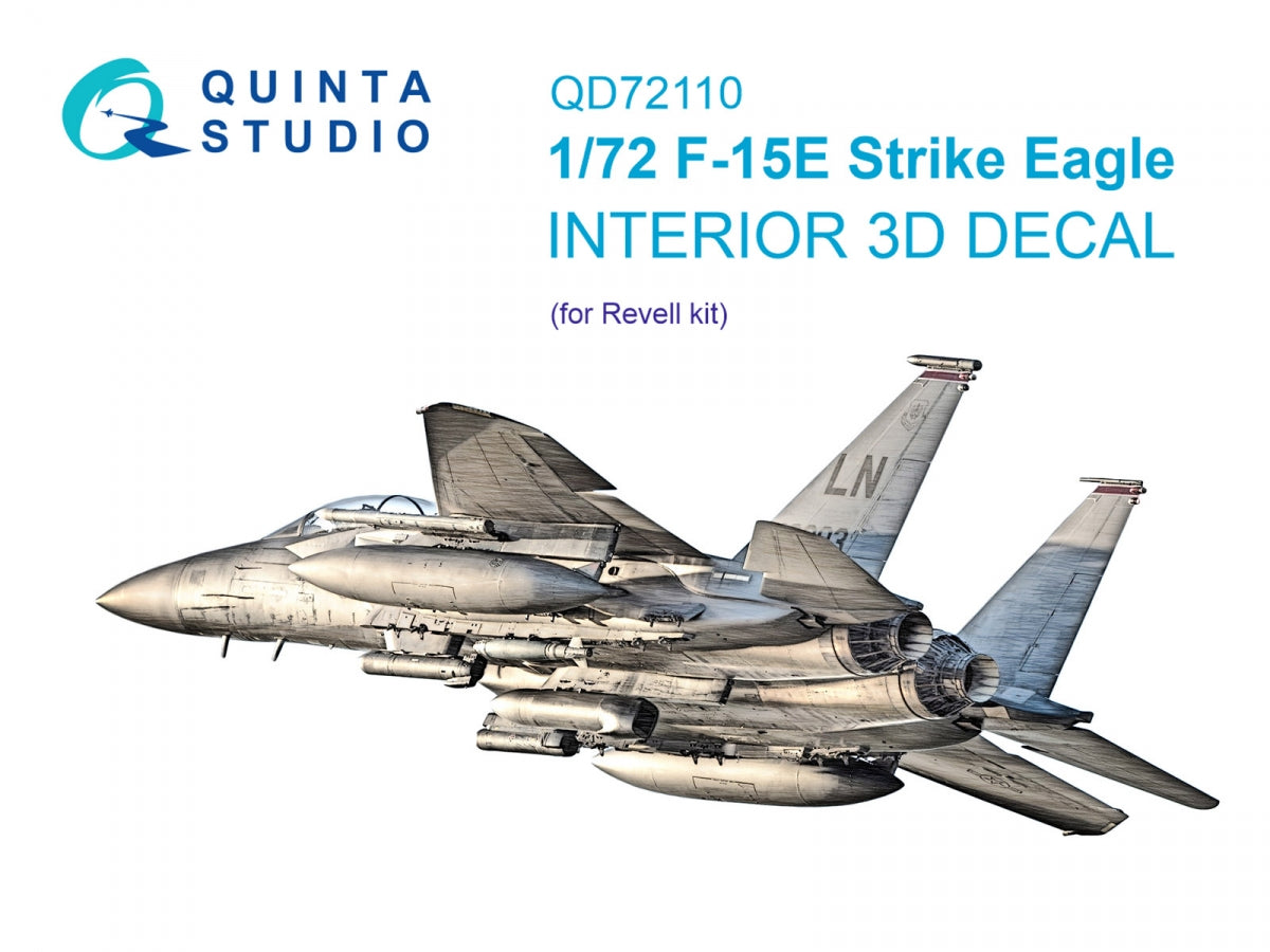 Intérieur imprimé en 3D et coloré pour le F-15E (Revell) par Quinta Studio QD72110, échelle 1/72
