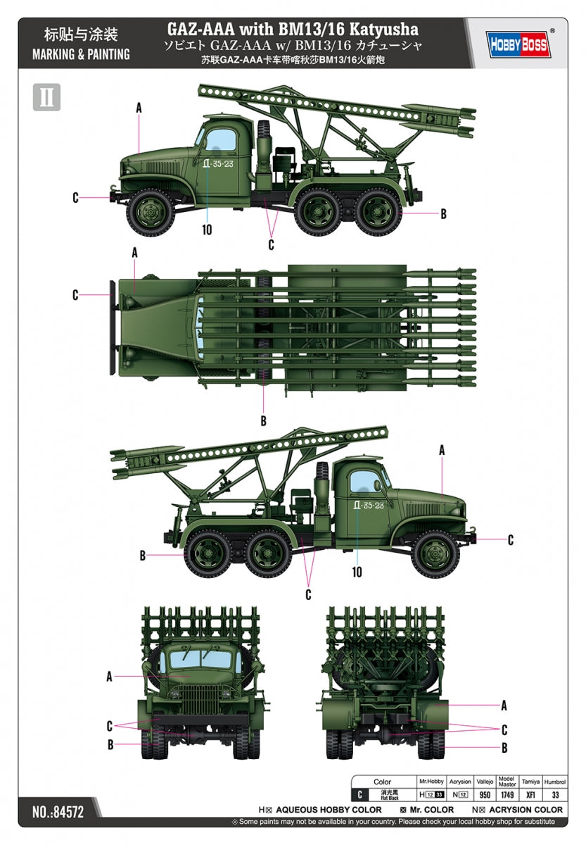 Hobby Boss 84572 GAZ-AAA with BM13/16 Katyusha 1/35 – zdjęcie 12