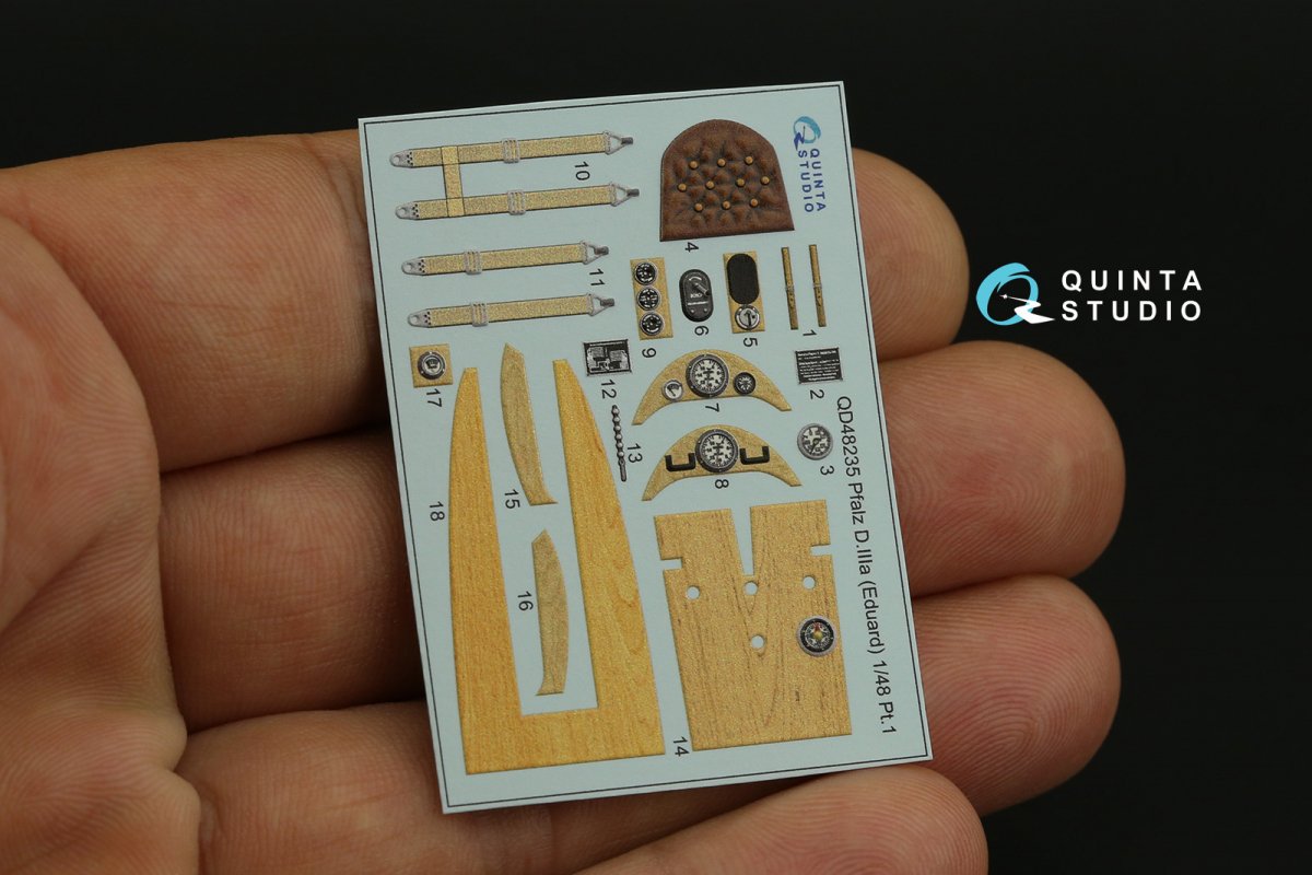 Quinta Studio QD48235 Pfalz D.IIIa 3D-Printed &amp;amp; coloured Interior on decal paper (Eduard) 1/48 – immagine 3