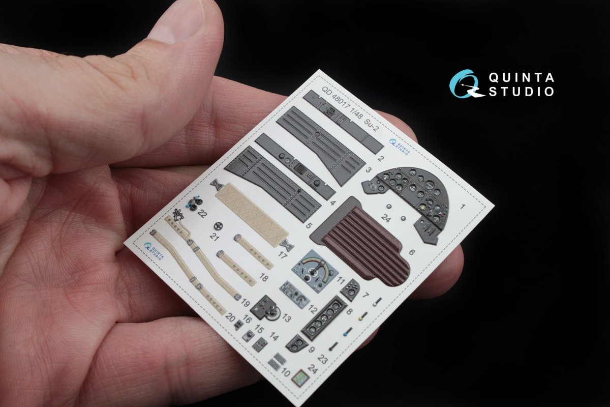 Quinta Studio QD48017 Su-2 3D-Printed &amp;amp; coloured Interior on decal paper (for Zvezda kits) 1/48 – immagine 3