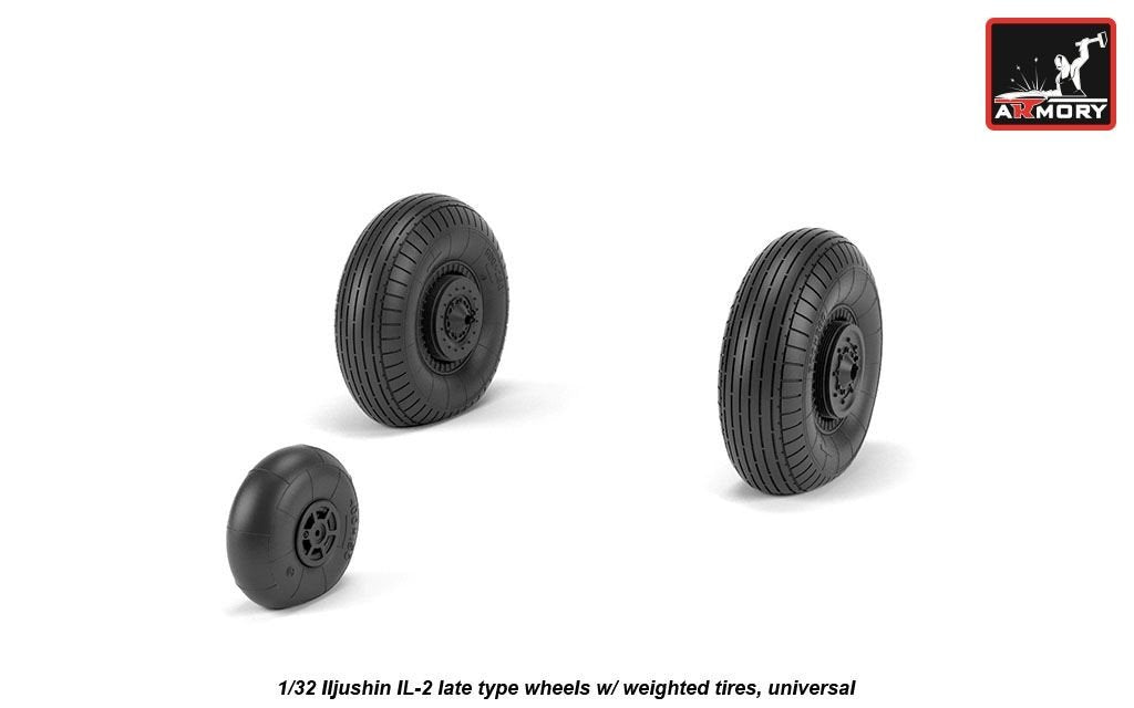Armory Models AW32016 Iljushin IL-2 Bark late type wheels w/ weighted tyres 1/32 – Bild 4