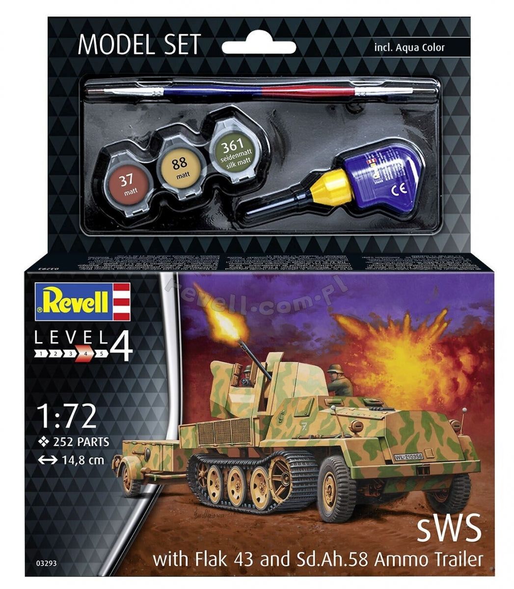 Revell 63293 sWS with Flak 43 and Sd.Ah. 58 Ammo Trailer Model Set 1/72