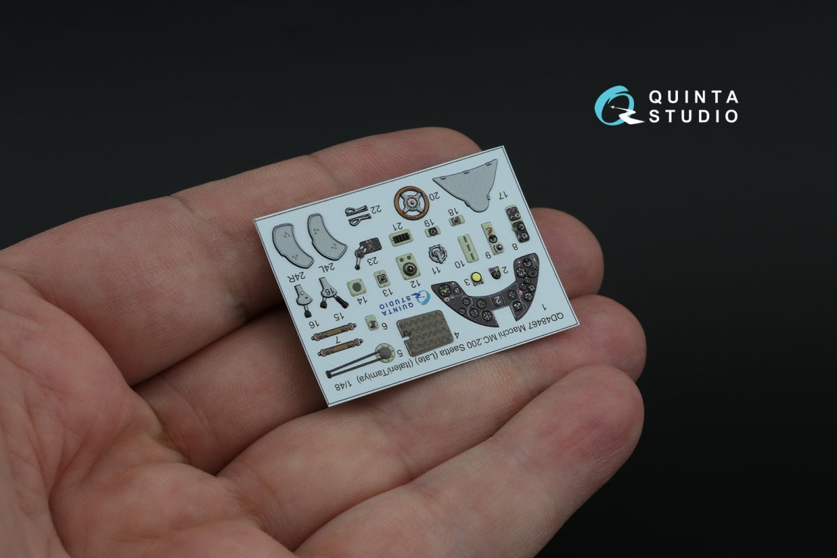 Quinta Studio QD48467 Macchi MC.200 Saetta (Late) 3D-Printed coloured Interior on decal paper (Italeri/Tamiya) 1/48 – Bild 6