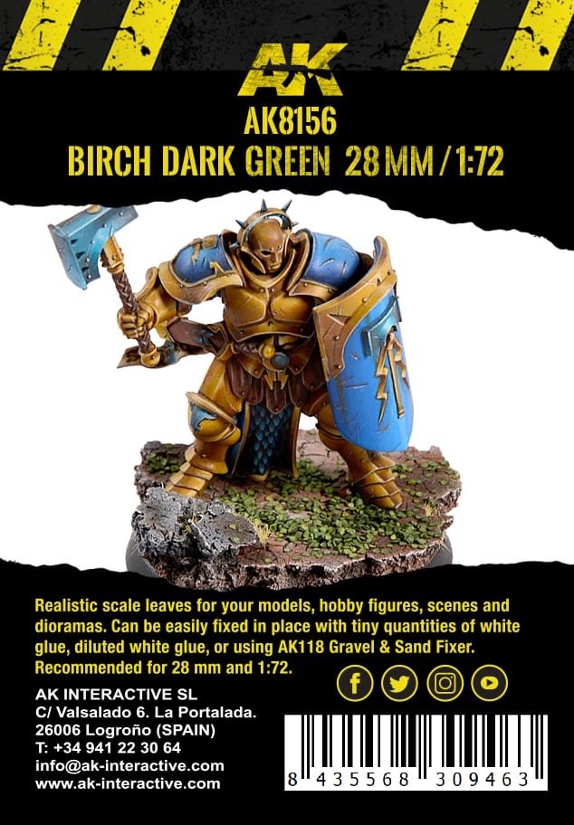 AK Interactive AK8156 BIRCH DARK GREEN LEAVES 28MM 1/72 – immagine 3