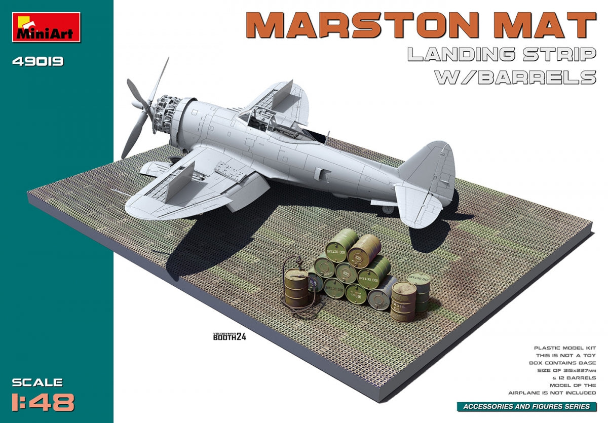 MiniArt 49019 PISTE D'ATTERRISSAGE MARSTON MAT avec BARILS 1/48
