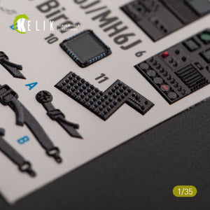 KELIK K35033 AH-6J/MH6J Little Bird interior 3D decals for Zimi models/KittyHawk 1/35 – immagine 4