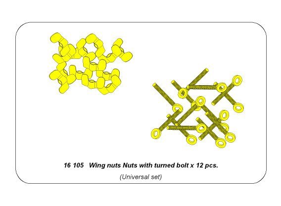 Aber 16105 Wing nuts with turned bolt x 12 pcs. 1/16 – image 5