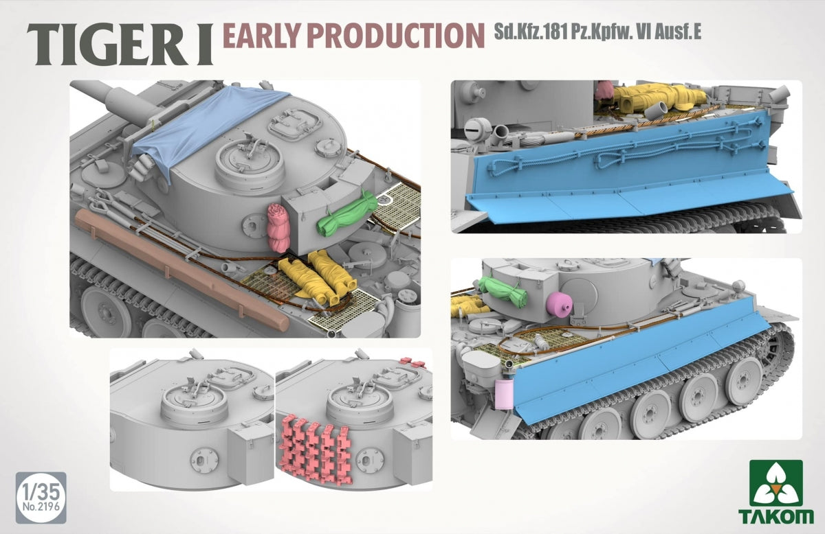 Takom 2196 TIGER I EARLY-PRODUCTION Sd.Kfz.181 Pz.Kpfw.VI Ausf.E 1/35 – zdjęcie 6