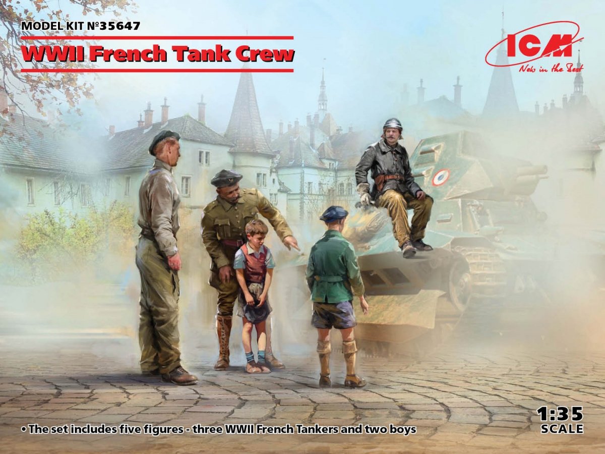 ICM 35647 Équipage de char français de la Seconde Guerre mondiale (5 figurines) 1/35