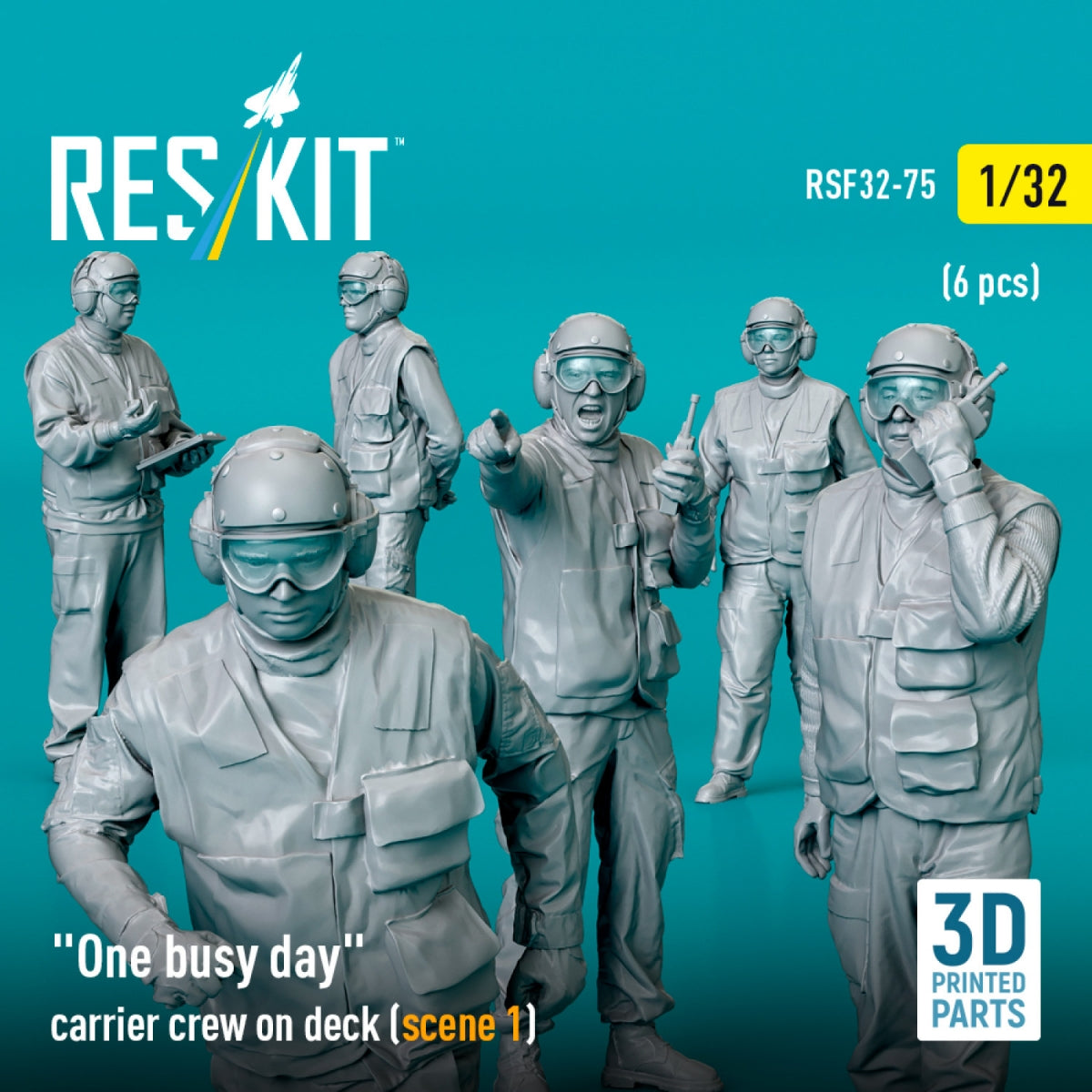 RESKIT RSF32-0071 F-105 (F, G) &amp;quot;Thunderchief&amp;quot; male pilots on access ladder (2 pcs) (3D Printed) 1/32 – image 2