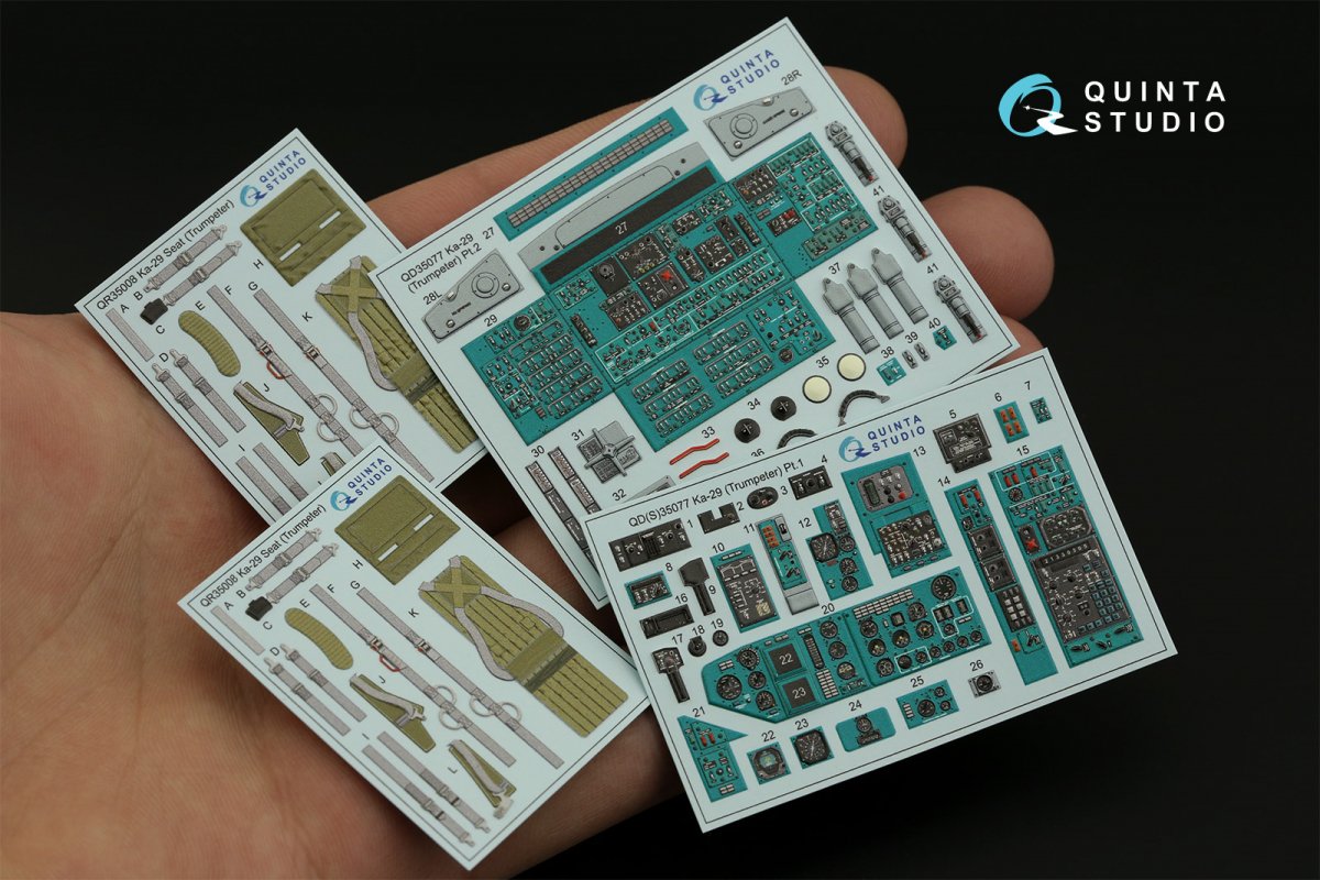 Quinta Studio QD35077 Ka-29 3D-Printed &amp;amp; coloured Interior on decal paper (Trumpeter) 1/35 – Bild 2