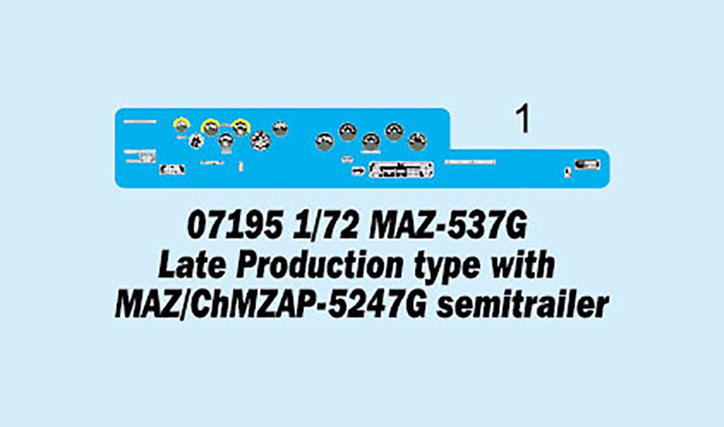 Trumpeter 07195 MAZ-537G Late production type with MAZ/ChMZAP-5247G semitrailer 1/72 – immagine 3