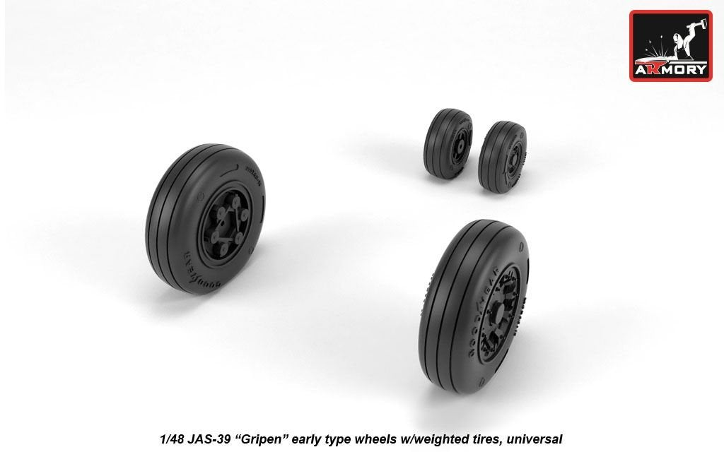 Armory Models AW48503 JAS-39 Gripen wheels w/ weighted tires, early 1/48 – imagen 2