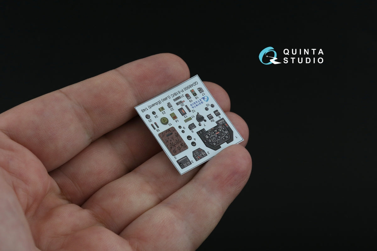 Quinta Studio QD48500 P-51B late/P-51C Late 3D-Printed coloured Interior on decal paper (Eduard) 1/48 – immagine 6
