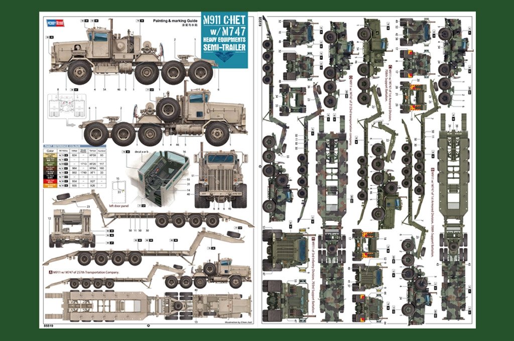 Hobby Boss 85519 M911 C-HET w/m747 Heavy Equipment Semi-Trailer 1/35 – immagine 6
