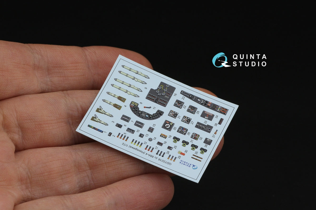 Quinta Studio QD72218 Ju 88A-4 3D-Printed &amp;amp; coloured Interior on decal paper (Hasegawa) 1/72 – imagen 6
