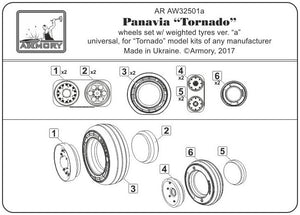 Armory Models AW32501a Panavia Tornado wheels, w/ tyres type “a” (DL) 1/32 – immagine 6