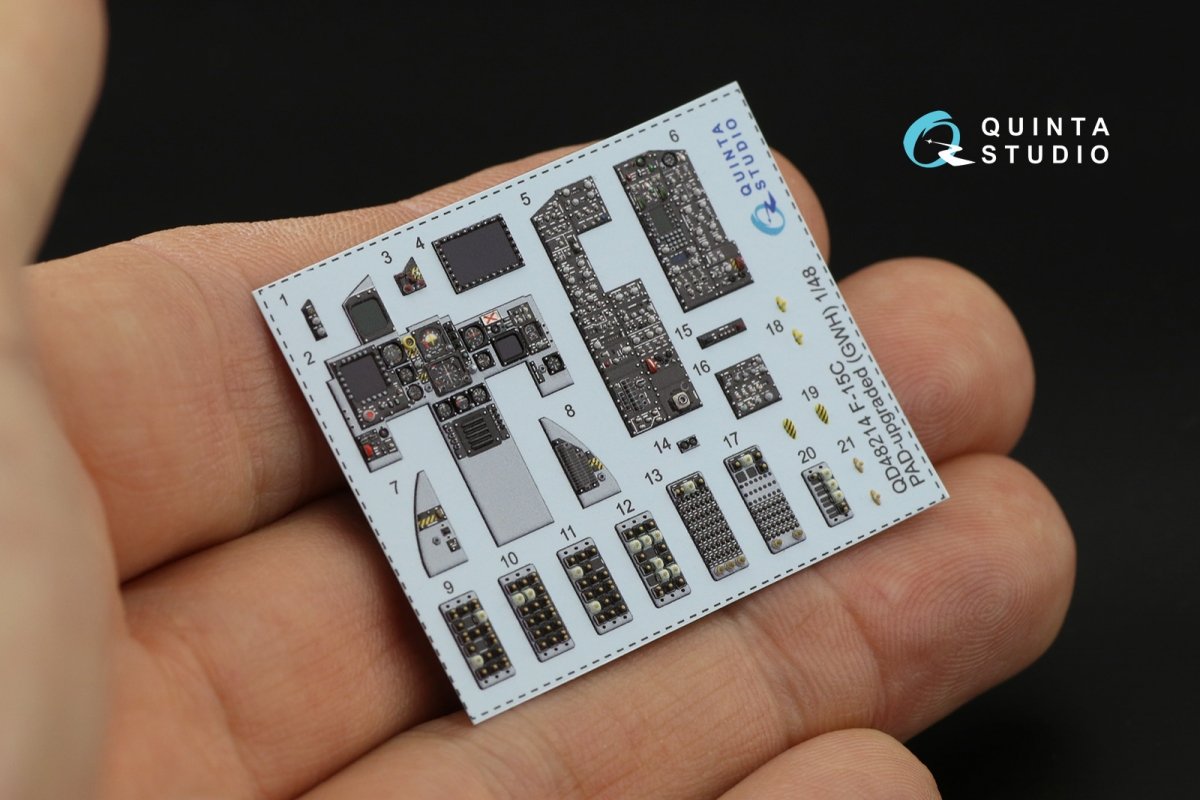 Quinta Studio QD48214 F-15C PAD-upgraded 3D-Printed &amp;amp; coloured Interior on decal paper with resin parts (GWH) 1/48 – Bild 9