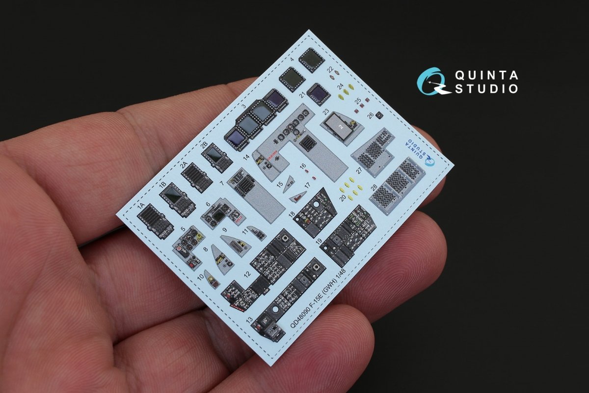 Quinta Studio QD48090 F-15E 3D-Printed &amp;amp; coloured Interior on decal paper (for GWH kit) 1/48 – immagine 2
