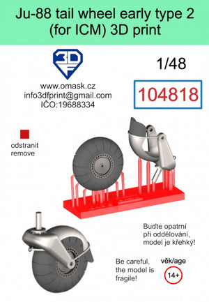 Omask 104818 Ju-88 roulette de queue type 2 (impression 3D pour ICM) 1/48 – image 2