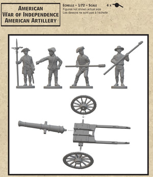 Hat 8344 American War of Independence - American Artillery (4 Cannons and Crew) 1/72
