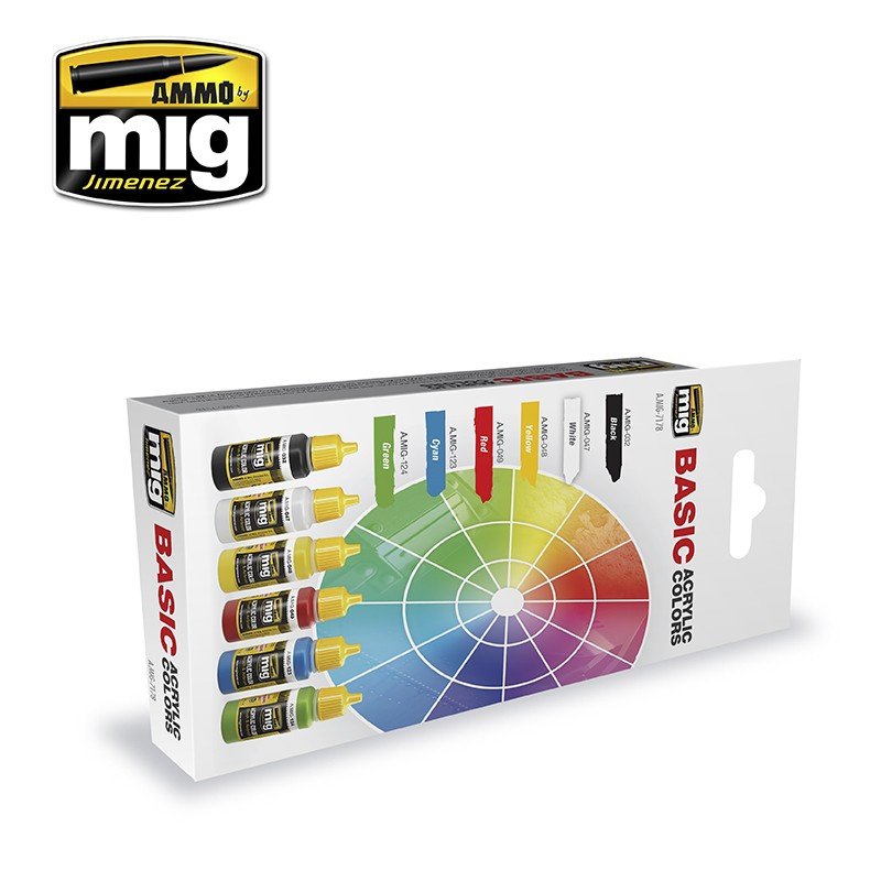 AMMO of Mig Jimenez 7178 BASIC ACRYLIC COLORS 6x17ml – zdjęcie 2
