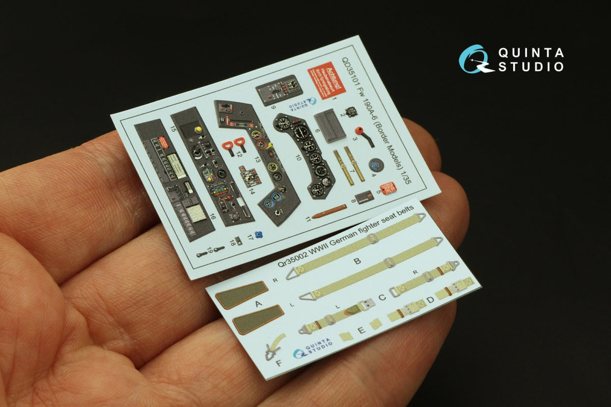 Quinta Studio QD35101 FW 190A-6 3D-Printed &amp;amp; coloured Interior on decal paper (Border Model) 1/35 – Bild 6