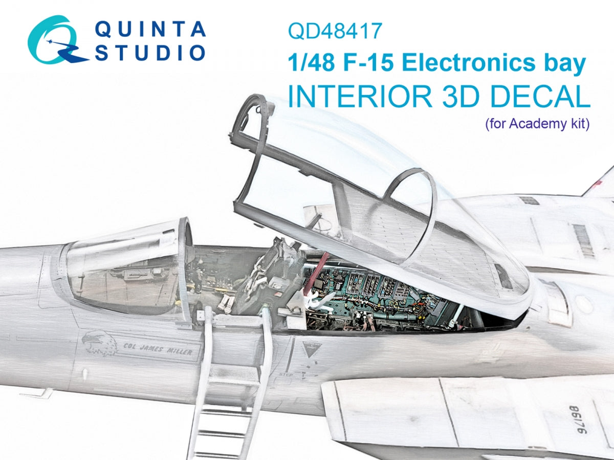 Quinta Studio QD48417 F-15C Eletronics bay 3D-Printed colored Interior on decal paper (Academy) 1/48