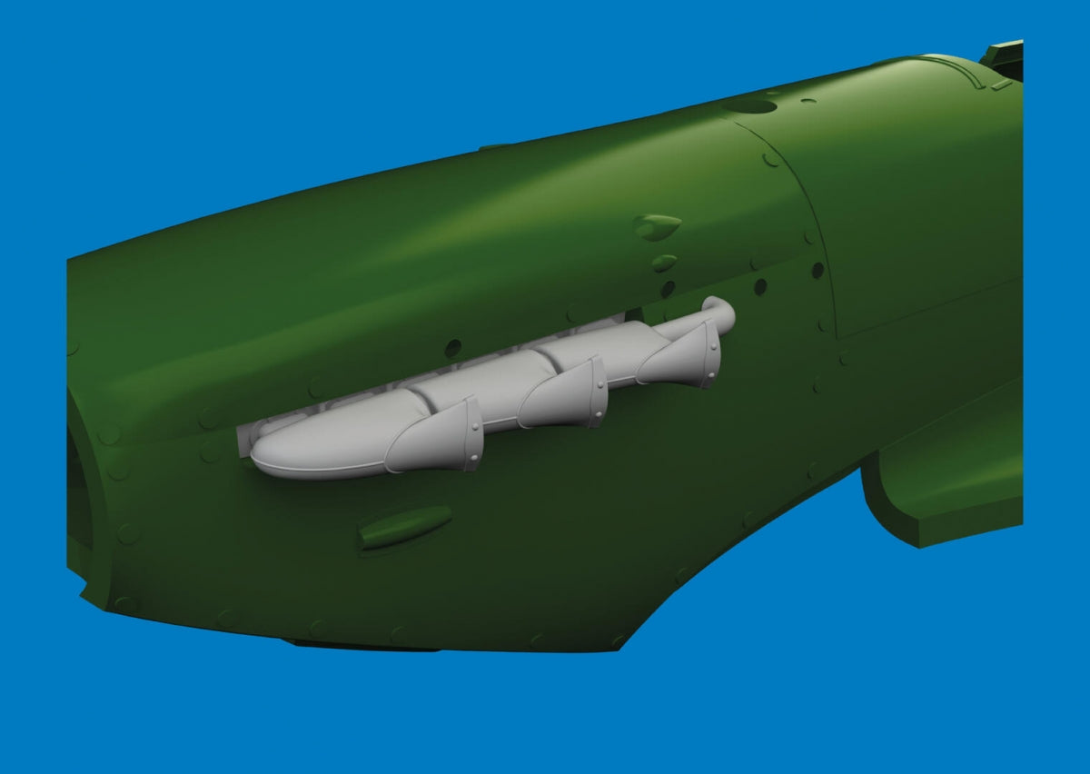 Eduard 672440 Spitfire Mk.V three-stacks exhaust fishtail PRINT for EDUARD 1/72
