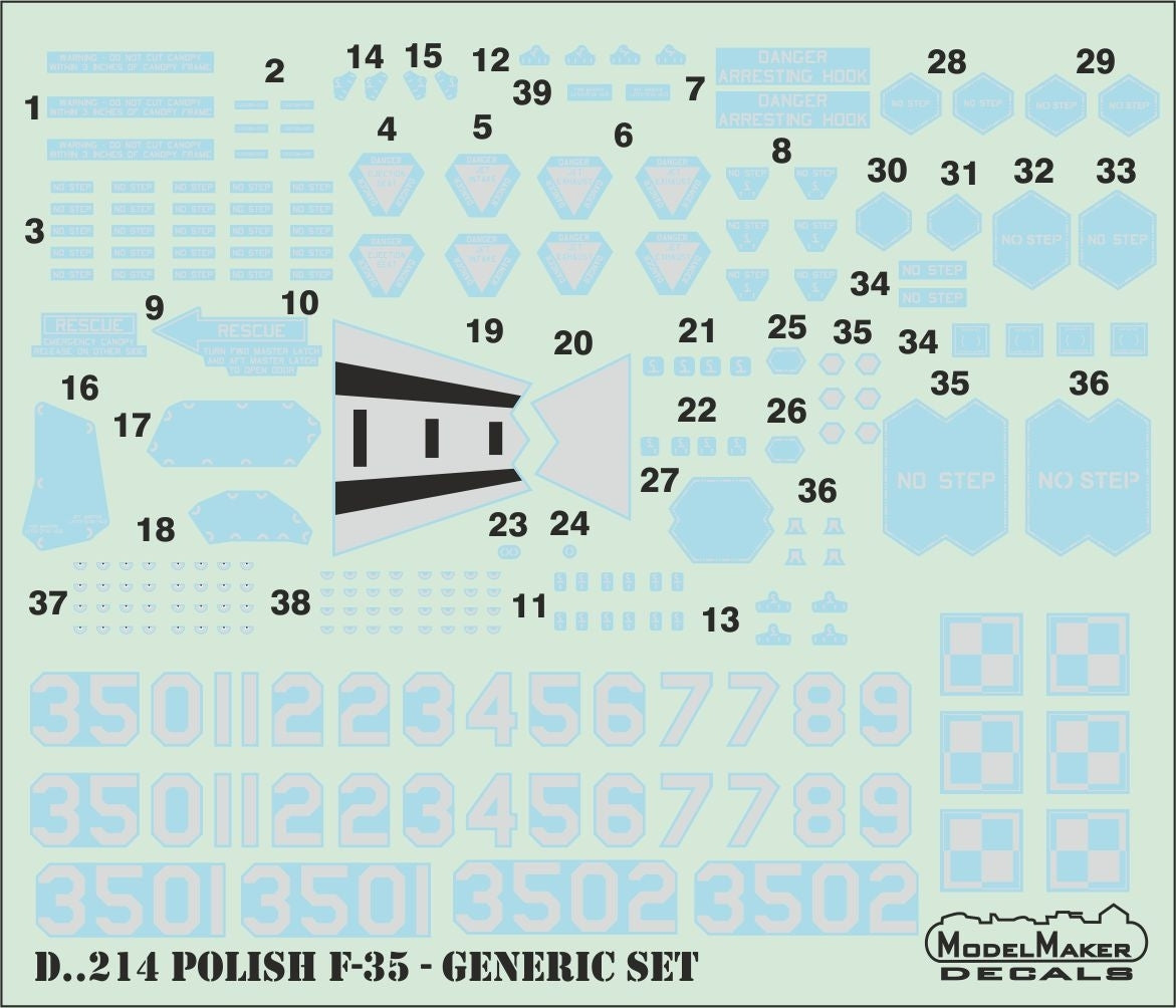 ModelMaker Decals D48214 Polish F-35 generic set 1/48 – imagen 2