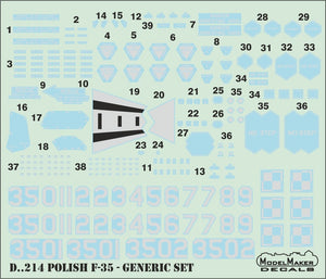ModelMaker Decals D48214 Polish F-35 generic set 1/48 – imagen 2