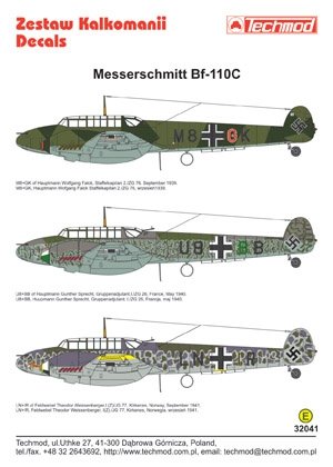 Techmod 32041 - Messerschmitt Bf 110C 1/32 – Bild 2