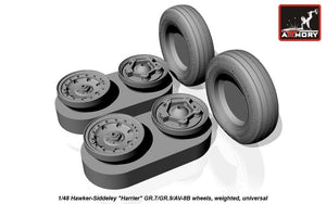 Armory Models AW48405 Hawker-Siddeley Harrier GR.7/GR.9/AV-8B wheels w/ weighted tyres 1/48 – Bild 6