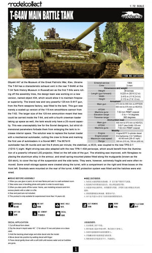 Modelcollect UA72059 T-64AV Main Battle Tank 1/72 – zdjęcie 2