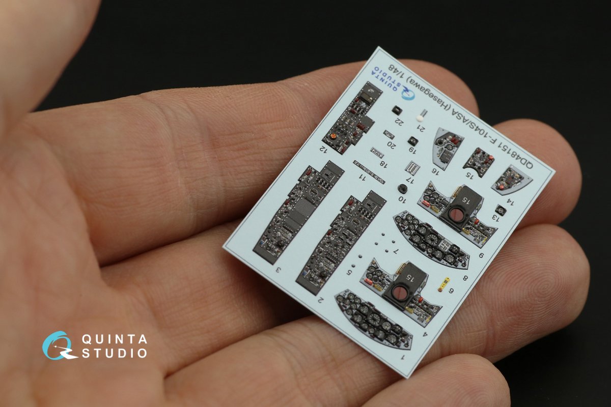 Quinta Studio QD48151 F-104S-ASA 3D-Printed &amp;amp; coloured Interior on decal paper (Hasegawa) 1/48 – immagine 6