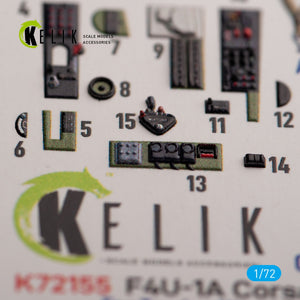 KELIK K72155 F4U-1A Corsair - interior 3D decals for Tamiya kit 1/72 – immagine 4