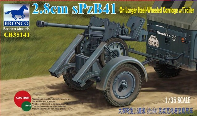 Bronco CB35141 2.8cm sPzB41 on Larger Steel-Wheeled Cariage 1/35