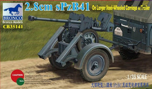 Bronco CB35141 2,8 cm sPzB41 sur châssis à roues en acier plus grandes (1/35)