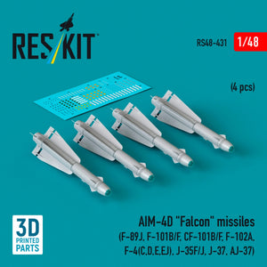 Missiles RESKIT RS48-0431 AIM-4D « Falcon » (4 pièces) (Impression 3D) 1/48 – image 2