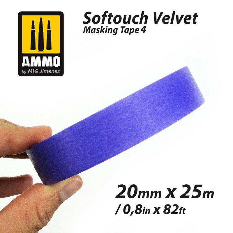 AMMO of Mig Jimenez 8243 SOFTOUCH VELVET MASKING TAPE 4 (20mm X 25M) – image 2