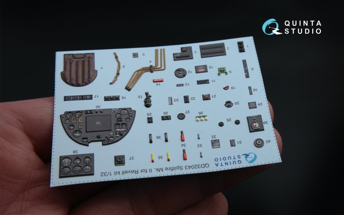 Quinta Studio QD32043 Spitfire Mk. II 3D-Printed &amp;amp; coloured Interior on decal paper (for Revell kit) 1/32 – imagen 4