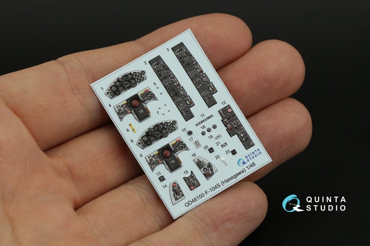 Quinta Studio QD48150 F-104S 3D-Printed &amp;amp; coloured Interior on decal paper (Hasegawa) 1/48 – immagine 6