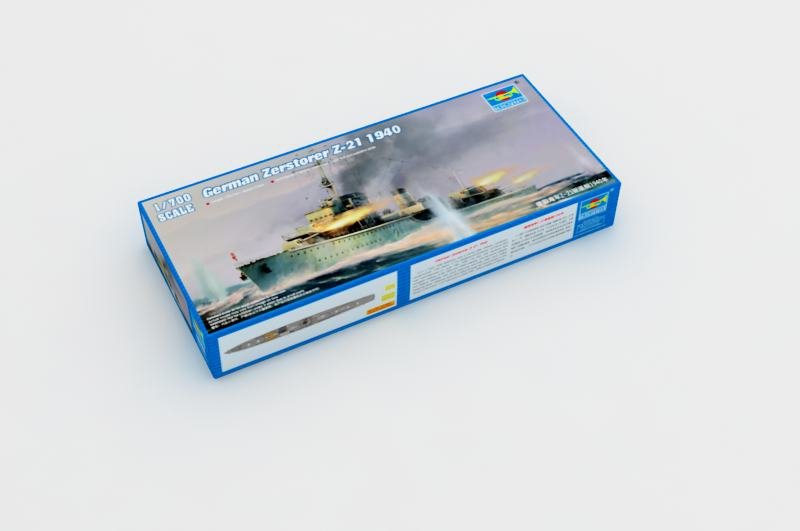 Trumpeter 05792 German Zerstorer Z-21 1940 1/700 – imagen 2