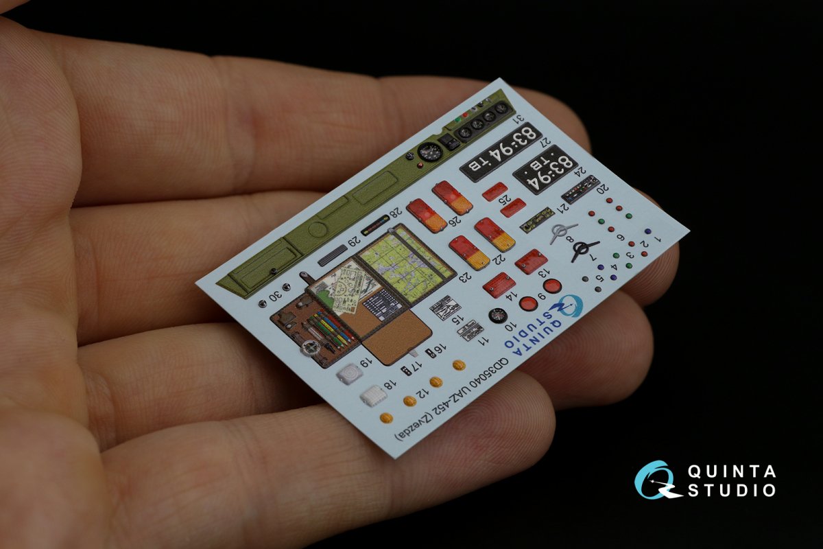Quinta Studio QD35040 UAZ-452 3D-Printed &amp;amp; coloured Interior on decal paper (Zvezda) 1/35 – immagine 12