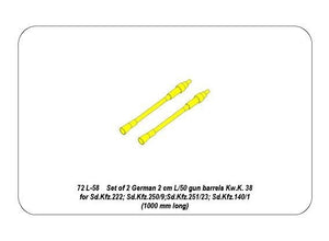 Aber 72L-58 Zestaw 2 luf do KwK 38 / Set of 2 gun barrels KwK 38 1/72 – immagine 5
