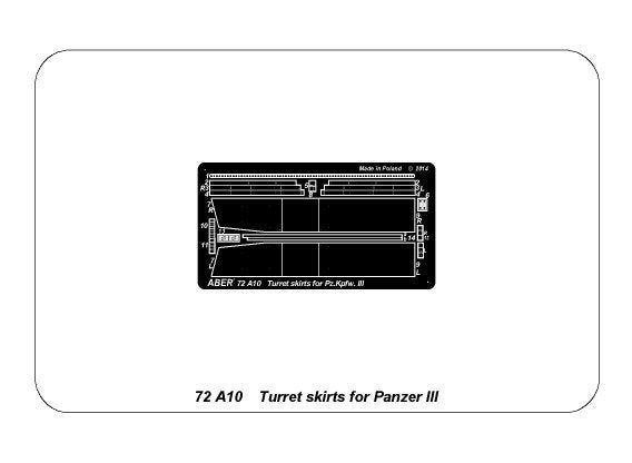 Aber 72A10 Osłony wieży do PzKpfw III / Turret skirts for PzKpfw III 1/72 – immagine 6