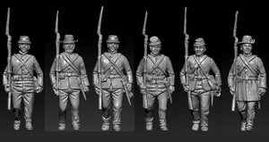Hat 9336 Confederate Infantry Marching Set 1 - 18 figures (American Civil War 1861-1865) 1/32