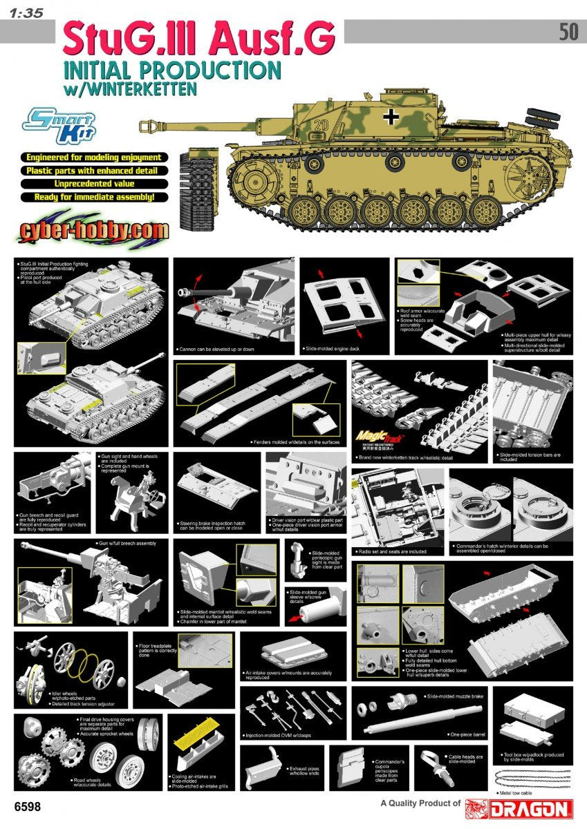 Cyber Hobby 6598 StuG.III Ausf.G Initial 1/35 – imagen 2