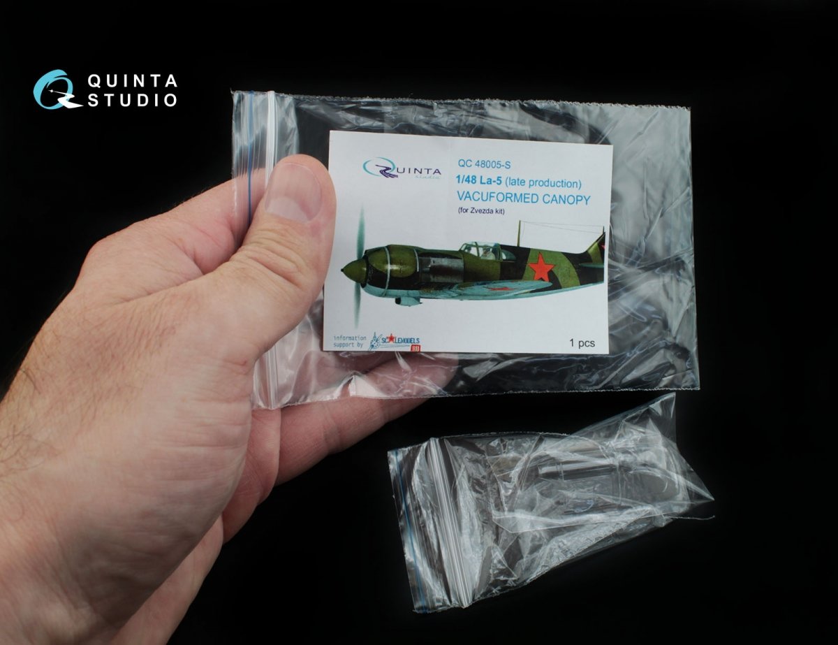 Quinta Studio QC48005-S La-5 vacuformed clear canopy 1 pcs (for Zvezda kit) 1/48 – immagine 7