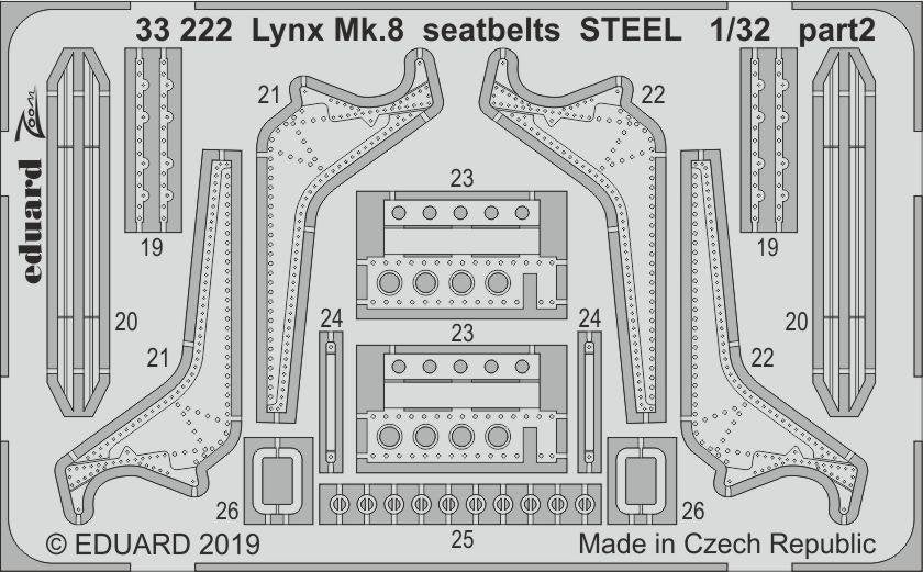 Eduard 33222 Lynx Mk.8 seatbelts STEEL REVELL 1/32 – zdjęcie 2